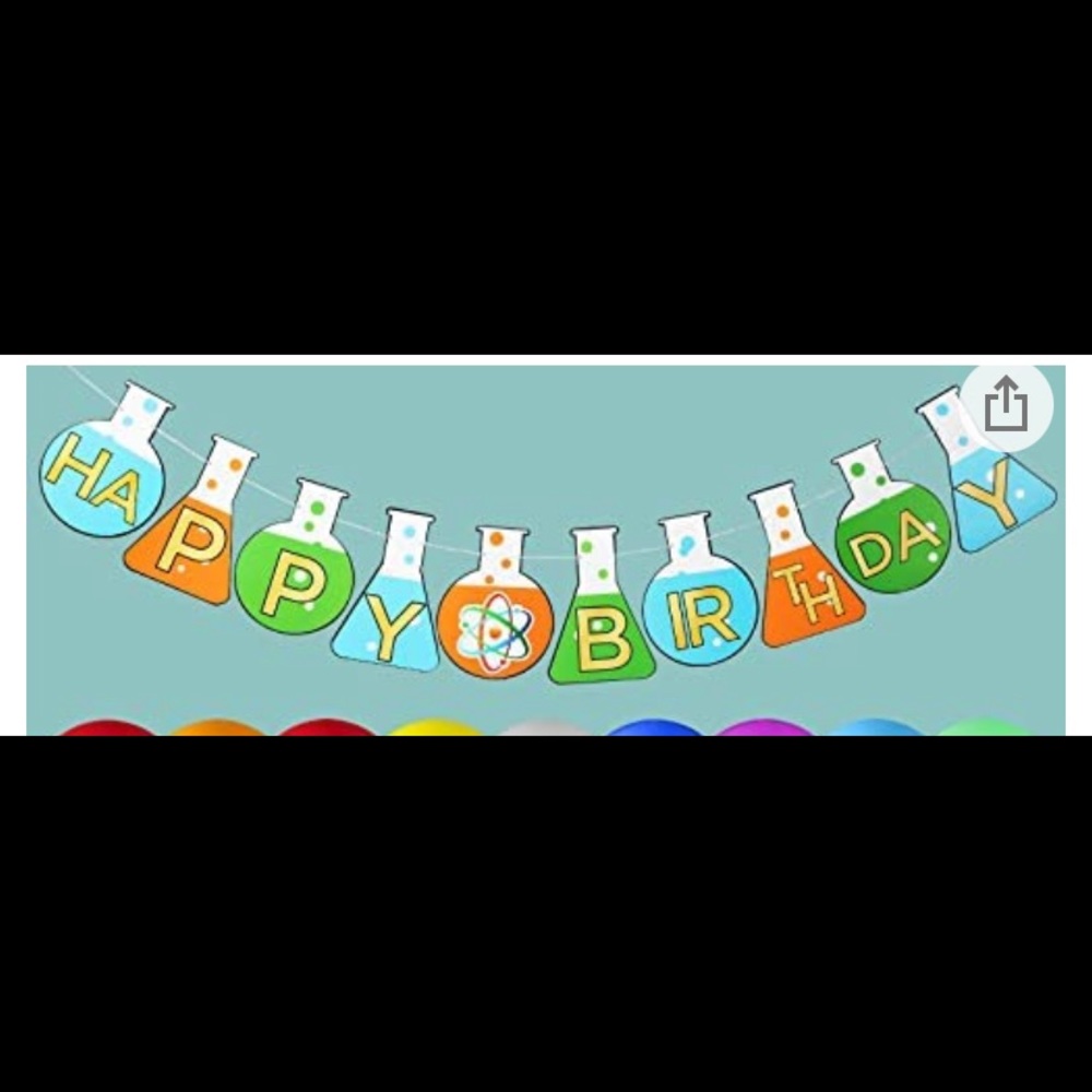 Science birthday party theme decorations